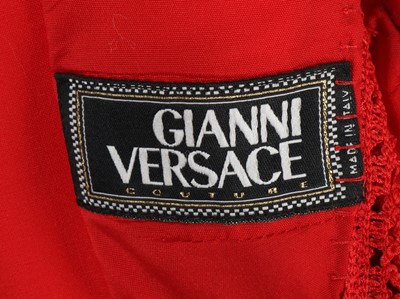 Lot 31 - Gianni Versace Couture Red Trouser Suit - size 40