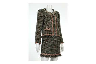 Lot 2 - Moschino Cheap and Chic Green Tweed Skirt Suit - size 38