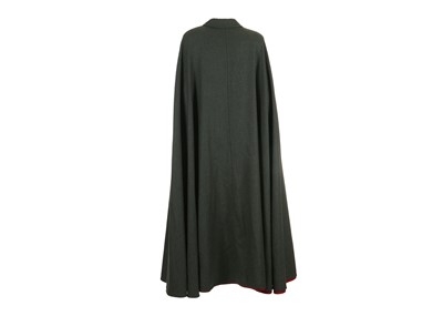 Lot 66 - Valentino Moss Green and Red Wool Cape - size 10