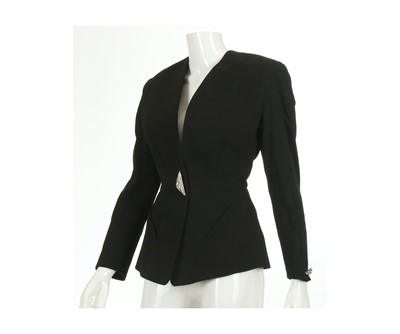 Lot 137 - Thierry Mugler Black and Crystal Jacket - size 36