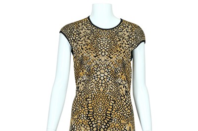 Lot 13 - Alexander McQueen Stretch Knit Black and Gold Dress