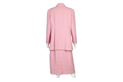 Lot 53 - Chanel Baby Pink Wool Skirt Suit - size 46