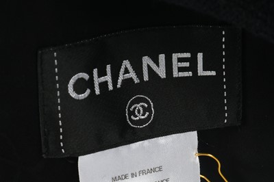 Lot 98 - Chanel Black Wool Dress Coat - size 44