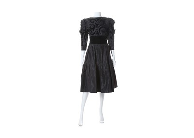 Lot 127 - Givenchy Couture Black Silk Taffeta and Velvet Cocktail Gown