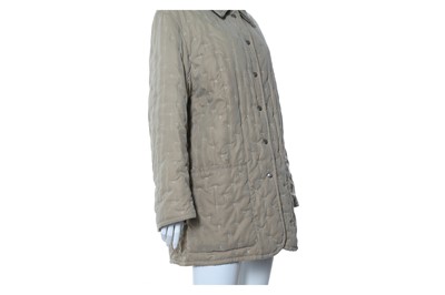Lot 11 - Hermes Taupe Quilted Jacket - size 40