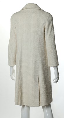 Lot 130 - Christian Dior White Boucle Coat - size 38