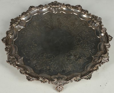 Lot 4 - A Georgian hallmarked silver circular tray...