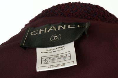 Lot 43 - Chanel Deep Purple Cropped Jacket - size 38