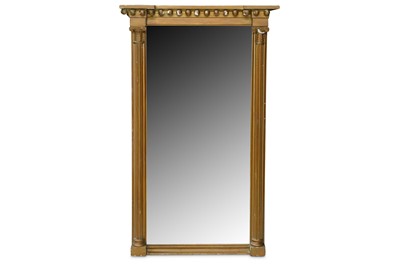Lot 812 - A Regency giltwood pier mirror, the cornice...