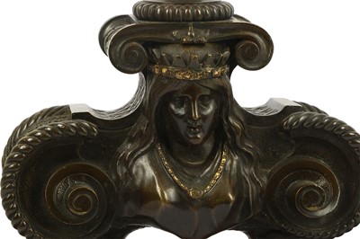 Lot 110 - A pair of late 19th Century bronze andirons,...
