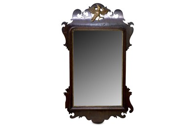 Lot 869 - A George III style mahogany fretwork mirror,...