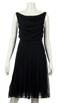 Lot 114 - Chanel Midnight Blue Silk Dress - size 38