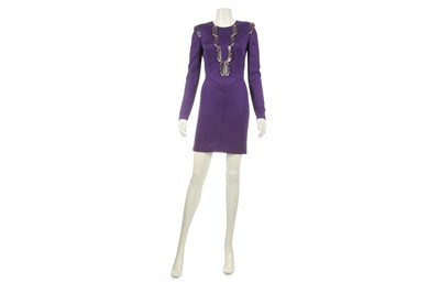Lot 91 - Versace Royal Purple Cocktail Dress - size 38