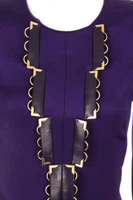 Lot 91 - Versace Royal Purple Cocktail Dress - size 38