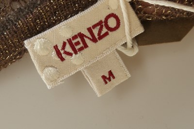 Lot 23 - Kenzo Metallic Brown Knitted Dress - size M
