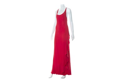 Lot 52 - Valentino Boutique Red Silk Gown - size 6