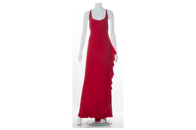 Lot 52 - Valentino Boutique Red Silk Gown - size 6