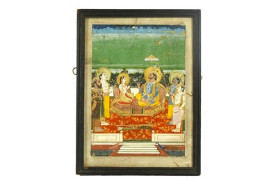 Lot 204 - A KING AND HIS COURTESANS ON A TERRACE...