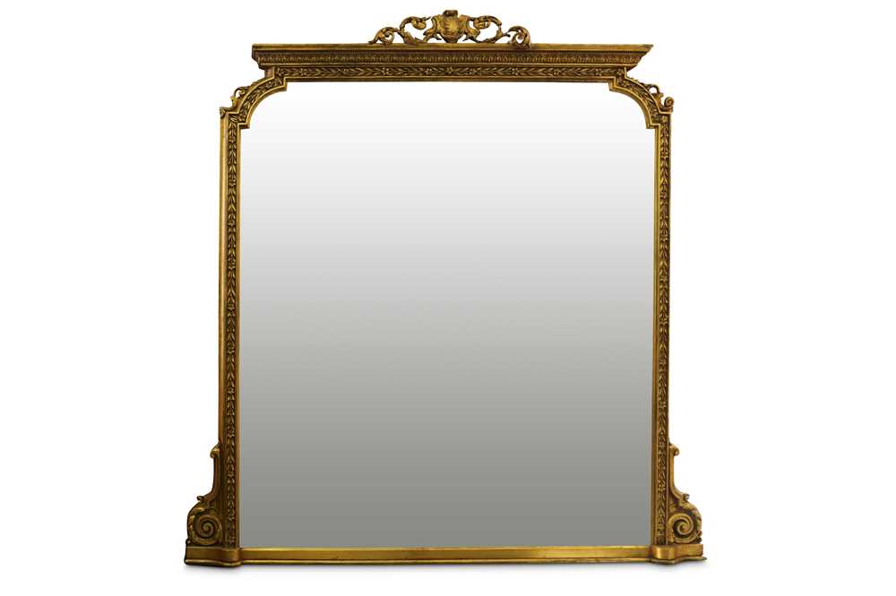Lot 296 - A Victorian gilt famed overmantel mirror