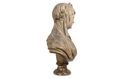 Lot 18 - AN EARLY 19TH CENTURY FRENCH TERRACOTTA BUST OF A VESTAL VIRGIN