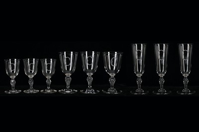 Lot 492 - A part set of 19th Century drinking glasses,...
