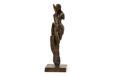 Lot 740 - Small contemporary bronze figure of a scantily...