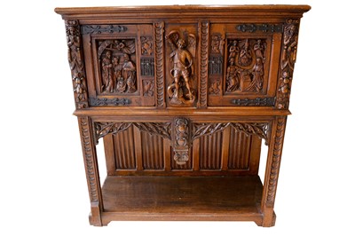 Lot 858 - A 19th century Gothic Revival carved oak...