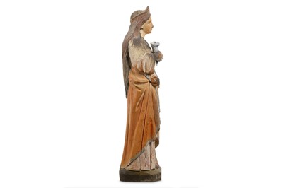 Lot 155 - A LATE 19TH CENTURY CARVED AND PAINTED WOOD...