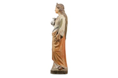 Lot 155 - A LATE 19TH CENTURY CARVED AND PAINTED WOOD...