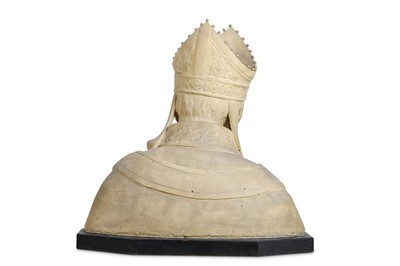 Lot 42 - A LATE 19TH CENTURY PAINTED PLASTER BUST OF A...