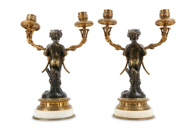 Lot 76 - A PAIR OF 19TH CENTURY FRENCH BRONZE...