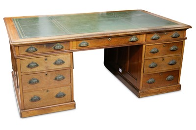 Lot 806 - An early 20th Century mahogany partners desk,...