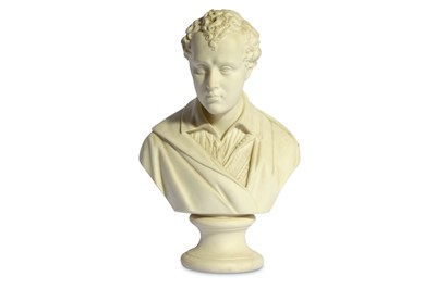 Lot 15 - A BISQUE PORCELAIN BUST OF LORD BYRON England,...