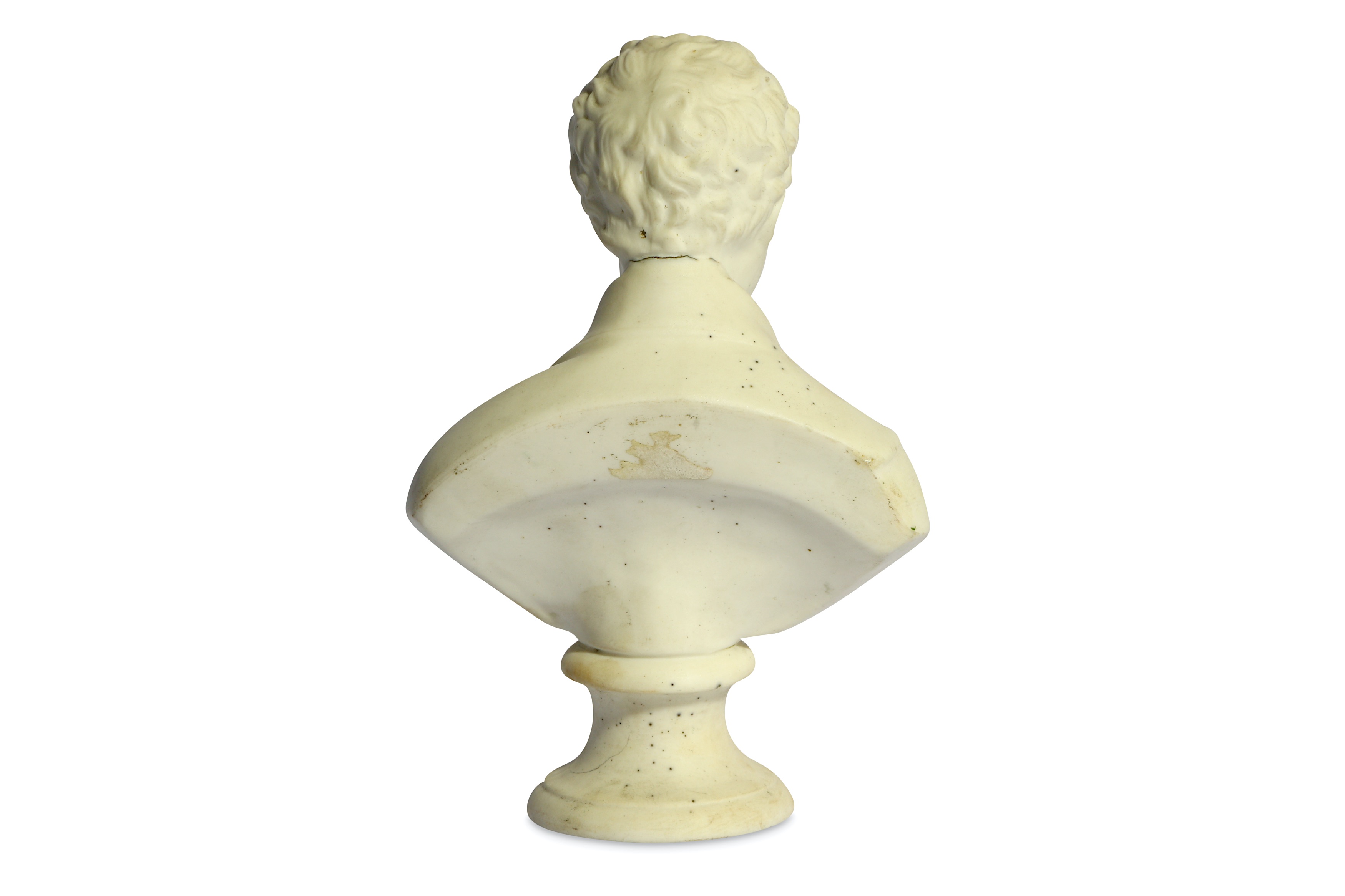 Lot 21 A WHITE BISQUE PORCELAIN BUST OF BYRON