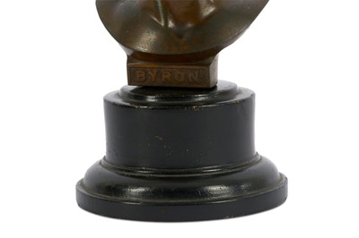 Lot 43 - A WHITE METAL BUST OF LORD BYRON England, 19th...