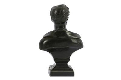 Lot 14 - A PATINATED SPELTER BUST OF LORD BYRON England,...