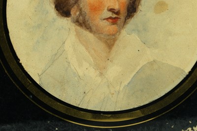 Lot 77 - A PORTRAIT MINIATURE OF LORD BYRON WEARING A...