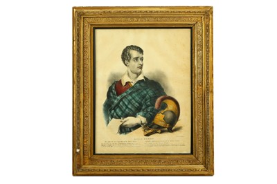 Lot 88 - A HAND-COLOURED LITHOGRAPH OF LORD BYRON 'THE...