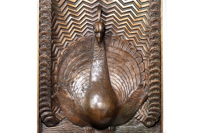 Lot 245 - A LARGE ART DECO BRONZE RELIEF PANEL DEPICTING...