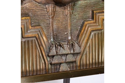 Lot 245 - A LARGE ART DECO BRONZE RELIEF PANEL DEPICTING...