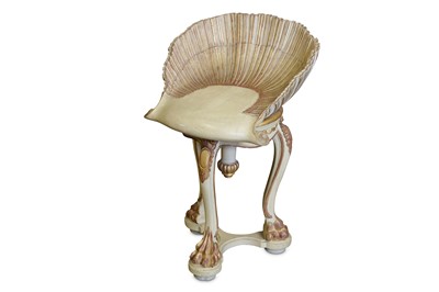 Lot 872 - An Italian grotto chair with scallop shell...