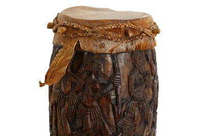 Lot 301 - A BAMILEKE CEREMONIAL DRUM, CAMEROON Of an...
