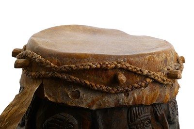 Lot 301 - A BAMILEKE CEREMONIAL DRUM, CAMEROON Of an...