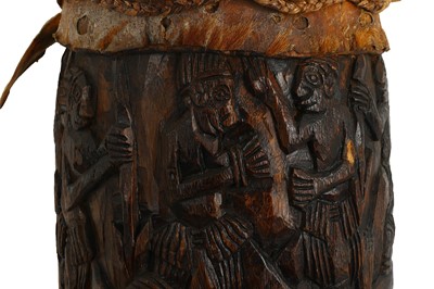 Lot 301 - A BAMILEKE CEREMONIAL DRUM, CAMEROON Of an...