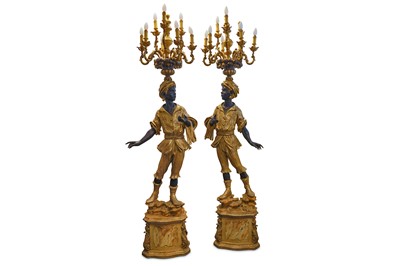Lot 154 - A PAIR OF 18TH CENTURY STYLE VENETIAN CARVED...