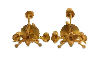 Lot 75 - A PAIR OF LATE 19TH CENTURY FRENCH GILT BRONZE...