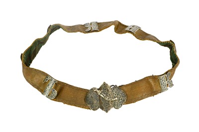 Lot 188 - A BELT WITH NIELLOED SILVER BUCKLE Caucasus,...