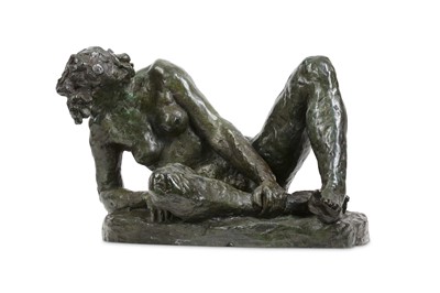 Lot 196 - A 20TH CENTURY BRONZE FIGURE OF A NUDE GIRL...