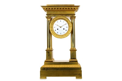 Lot 131 - A VERY LARGE  FRENCH GILT BRONZE PORTICO CLOCK...