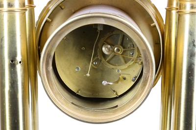 Lot 131 - A VERY LARGE  FRENCH GILT BRONZE PORTICO CLOCK...